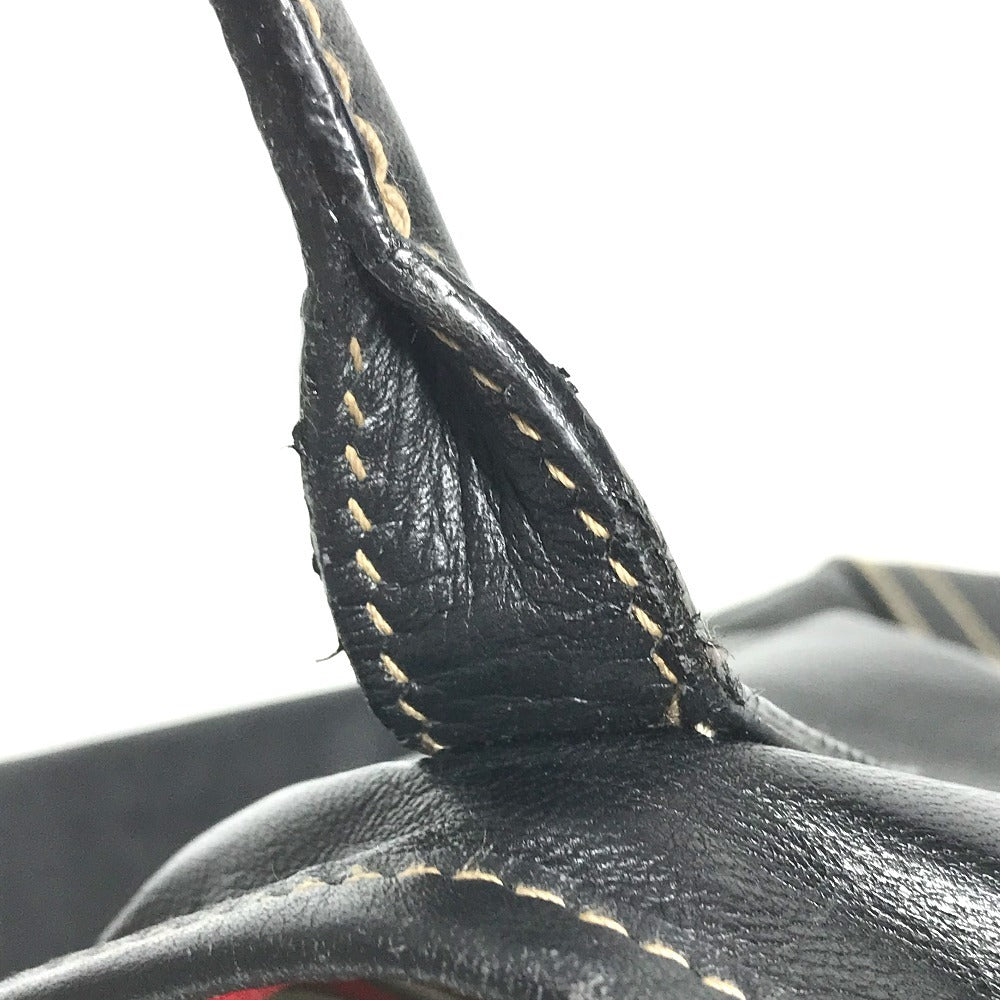 GUCCI 169946 New Brit GG Logo Bag Shoulder Bag Tote Bag Shoulder Bag Leather Black Used
