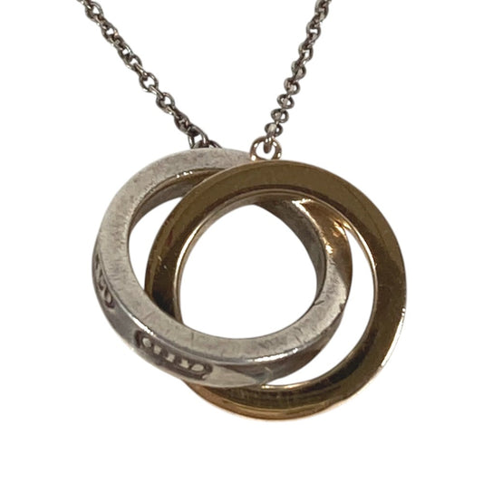 TIFFANY&Co. Combination K18 Gold 18K 1837 Interlocking Circle Necklace 9 Accessory Jewelry Necklace YG750 / SV925 Silver/Gold Used