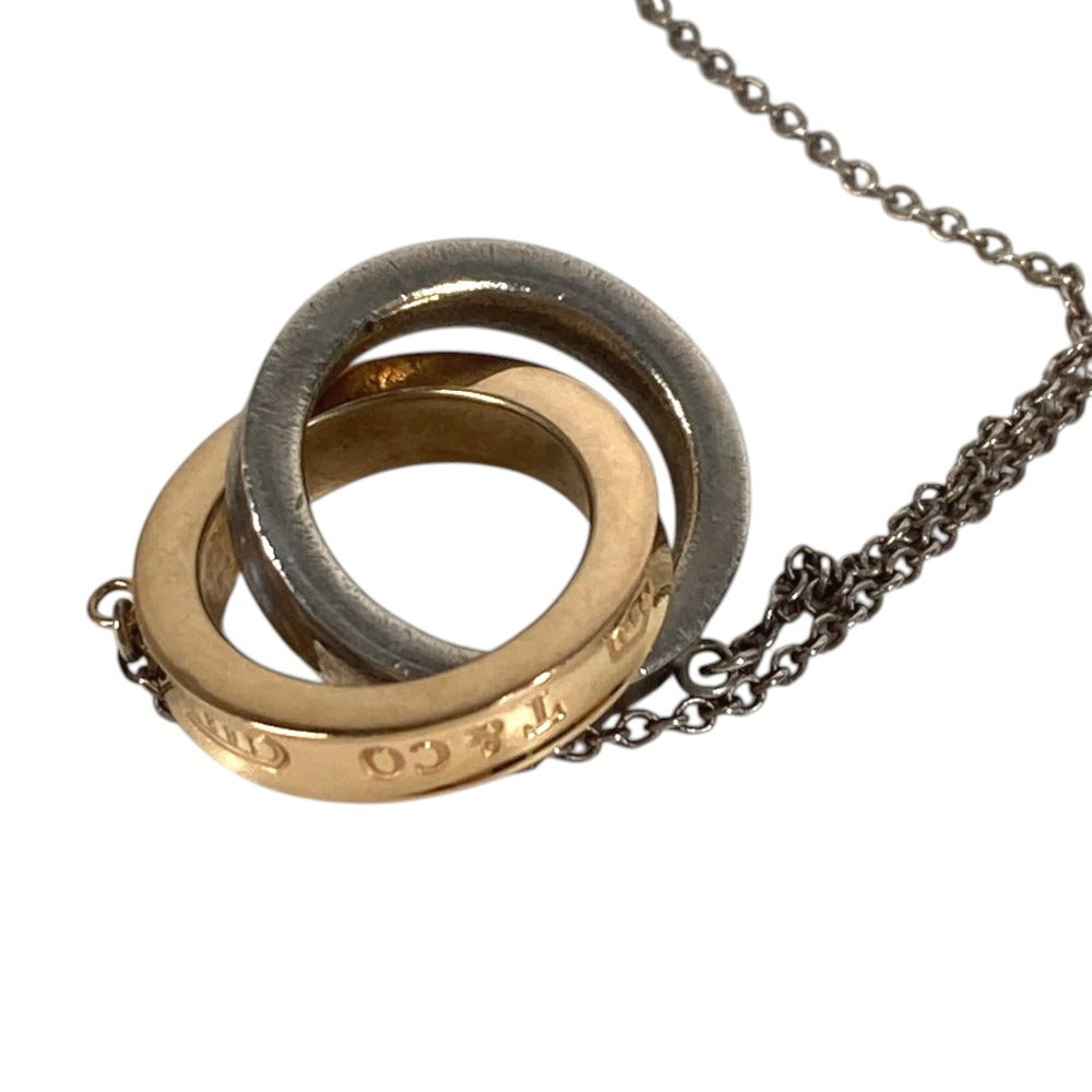 TIFFANY&Co. Combination K18 Gold 18K 1837 Interlocking Circle Necklace 9 Accessory Jewelry Necklace YG750 / SV925 Silver/Gold Used