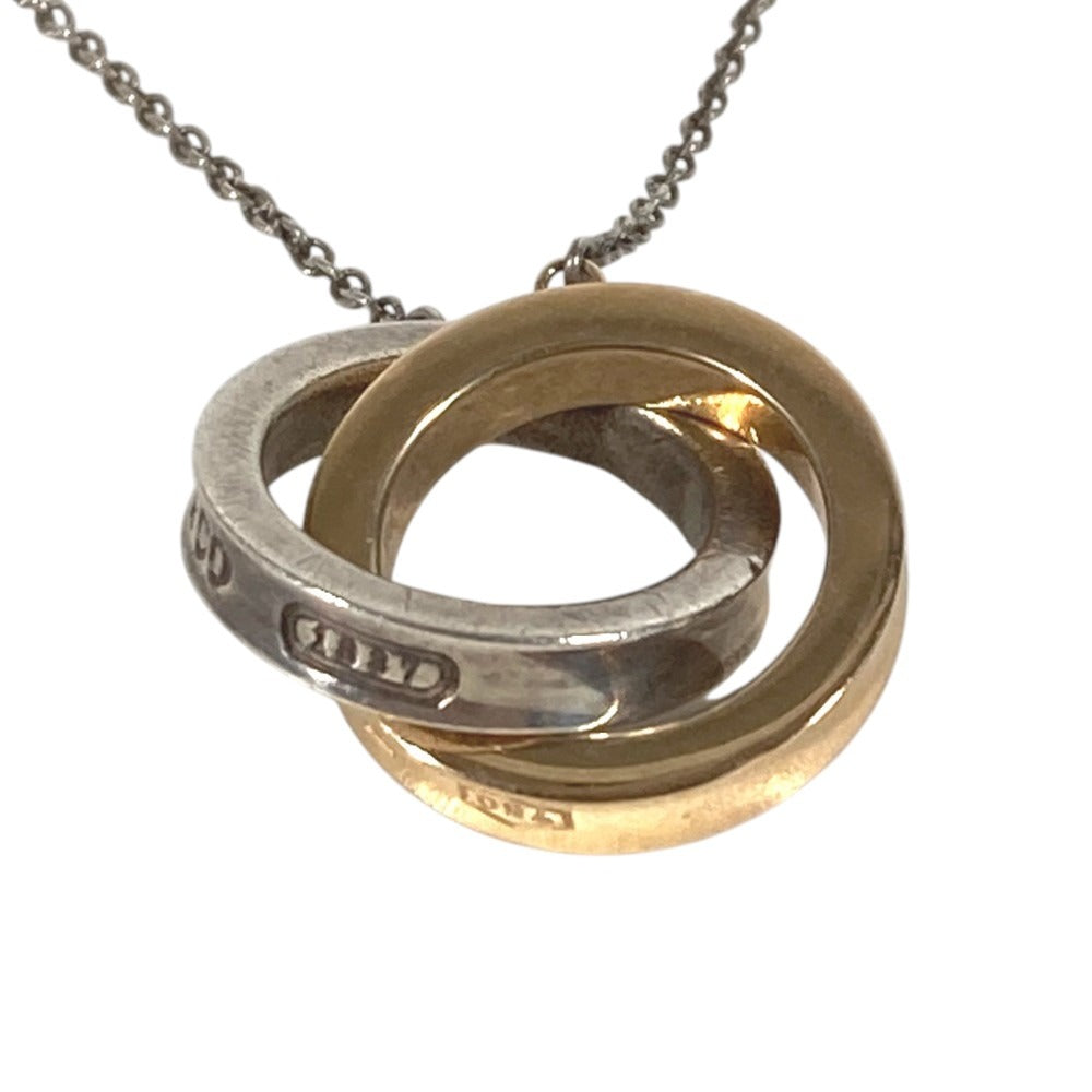 TIFFANY&Co. Combination K18 Gold 18K 1837 Interlocking Circle Necklace 9 Accessory Jewelry Necklace YG750 / SV925 Silver/Gold Used