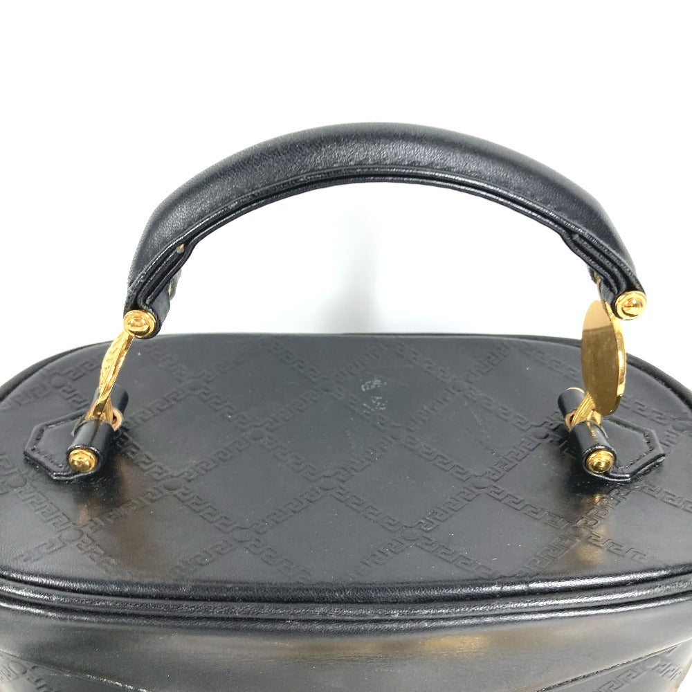 VERSACE vintage Sunburst Logo Vanity Bag Crossbody bag, handbag, fringe, tassel Shoulder Bag Leather Black/Gold Used