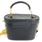 VERSACE vintage Sunburst Logo Vanity Bag Crossbody bag, handbag, fringe, tassel Shoulder Bag Leather Black/Gold Used