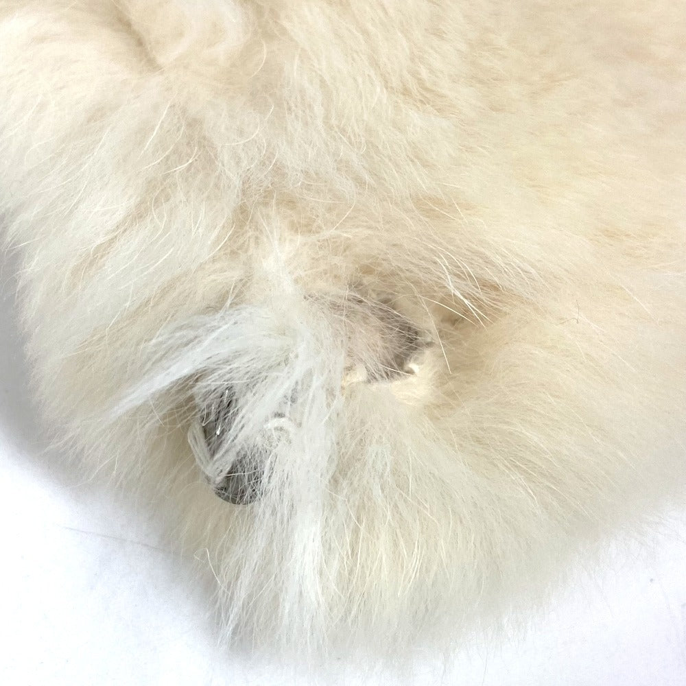 CHANEL ヴィンテージ CC ココマーク ロゴ ファー ラビット アクセサリー バングル ブレスレット ファー ユニセックス ブラック