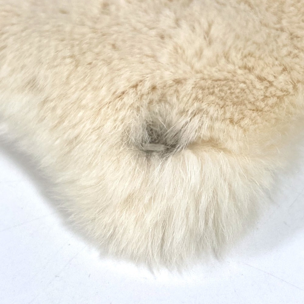 CHANEL ヴィンテージ CC ココマーク ロゴ ファー ラビット アクセサリー バングル ブレスレット ファー ユニセックス ブラック