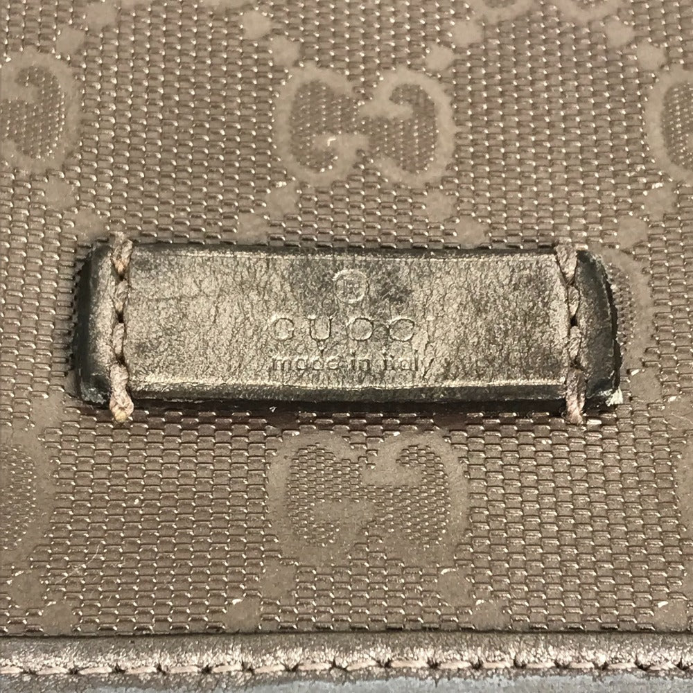 GUCCI 201732 GG Imprime Logo Flap Messenger Bag, Crossbody Shoulder Bag, GG Imprime, Unisex, Metallic