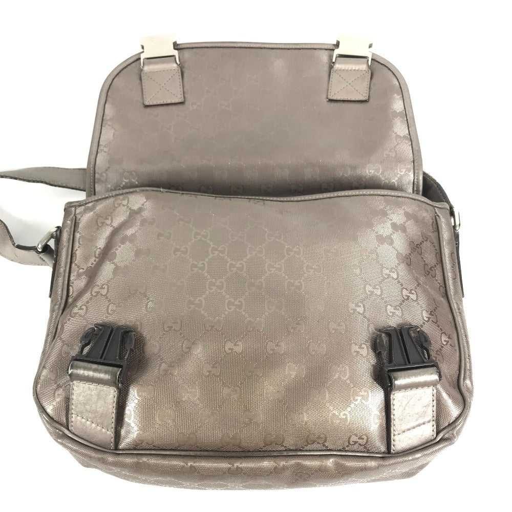 GUCCI 201732 GG Imprime Logo Flap Messenger Bag, Crossbody Shoulder Bag, GG Imprime, Unisex, Metallic