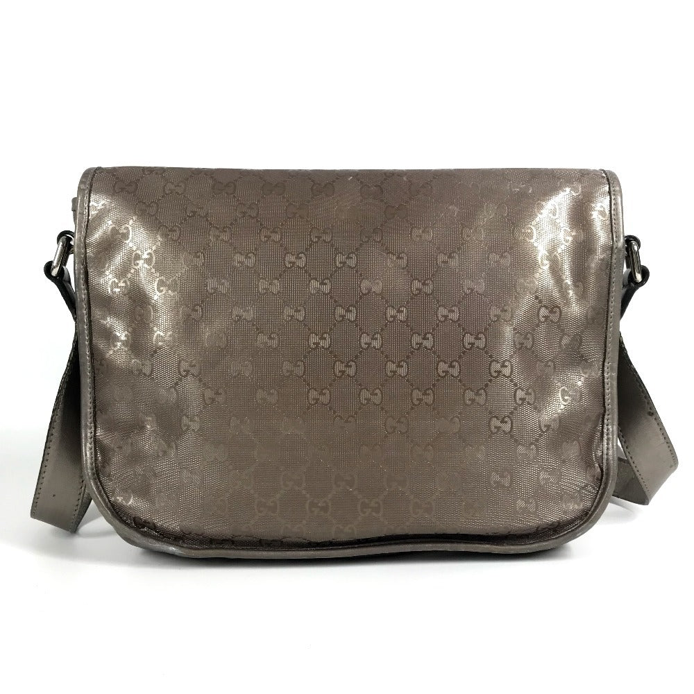 GUCCI 201732 GG Imprime Logo Flap Messenger Bag, Crossbody Shoulder Bag, GG Imprime, Unisex, Metallic