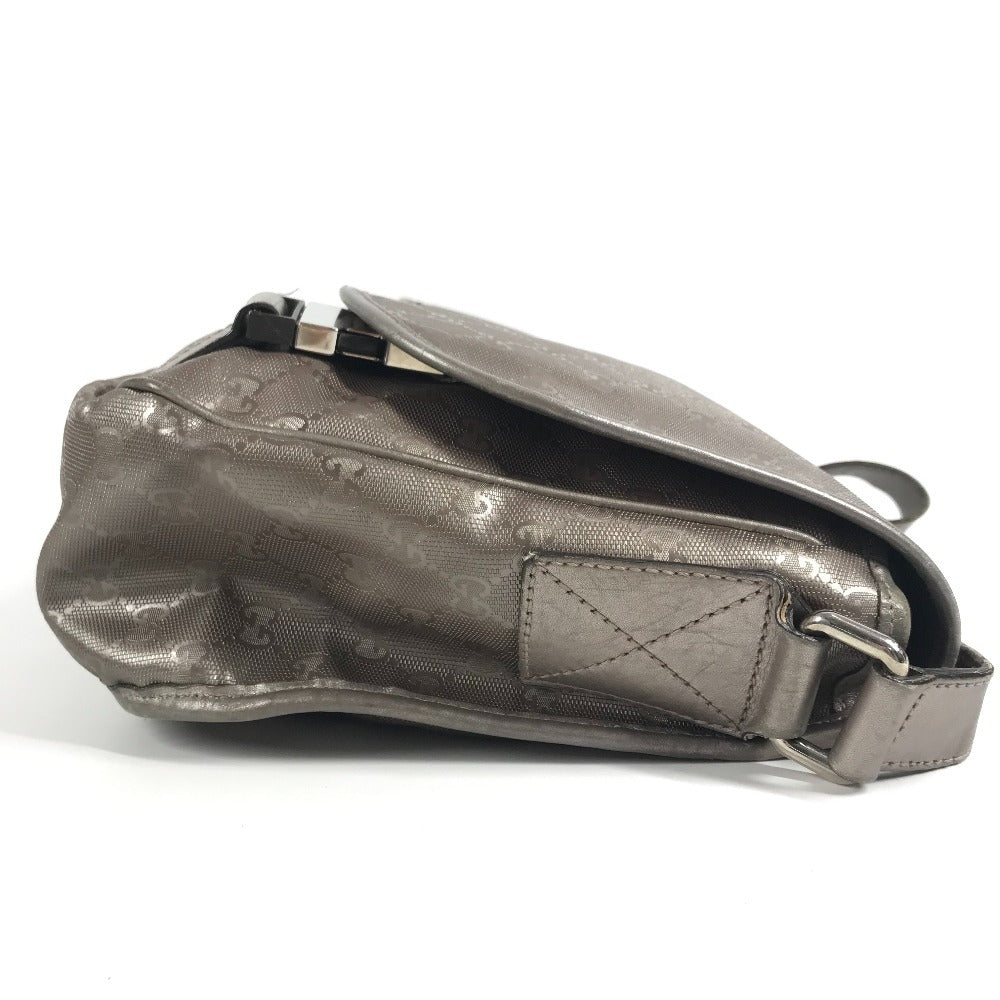 GUCCI 201732 GG Imprime Logo Flap Messenger Bag, Crossbody Shoulder Bag, GG Imprime, Unisex, Metallic