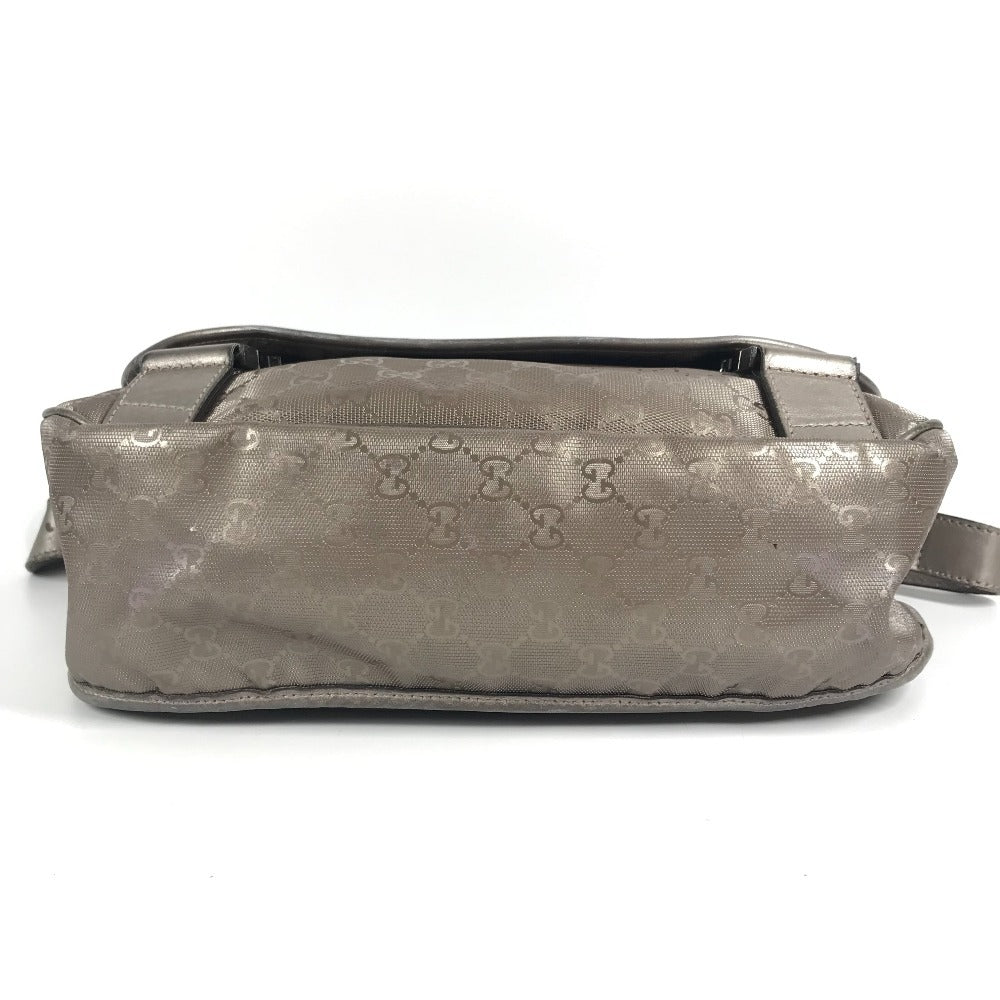 GUCCI 201732 GG Imprime Logo Flap Messenger Bag, Crossbody Shoulder Bag, GG Imprime, Unisex, Metallic