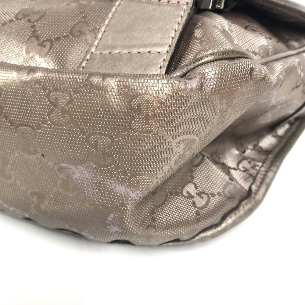 GUCCI 201732 GG Imprime Logo Flap Messenger Bag, Crossbody Shoulder Bag, GG Imprime, Unisex, Metallic