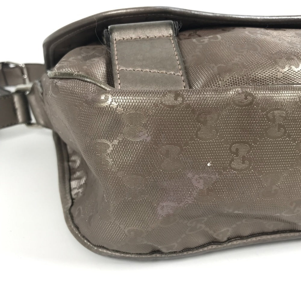 GUCCI 201732 GG Imprime Logo Flap Messenger Bag, Crossbody Shoulder Bag, GG Imprime, Unisex, Metallic