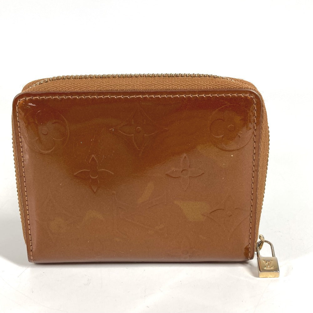 LOUIS VUITTON M91152 モノグラムヴェルニ ブルーム コンパクトウォレット ラウンドファスナー 2つ折り財布 モノグラムヴェルニキャンバス ユニセックス ブロンズ ブラウン