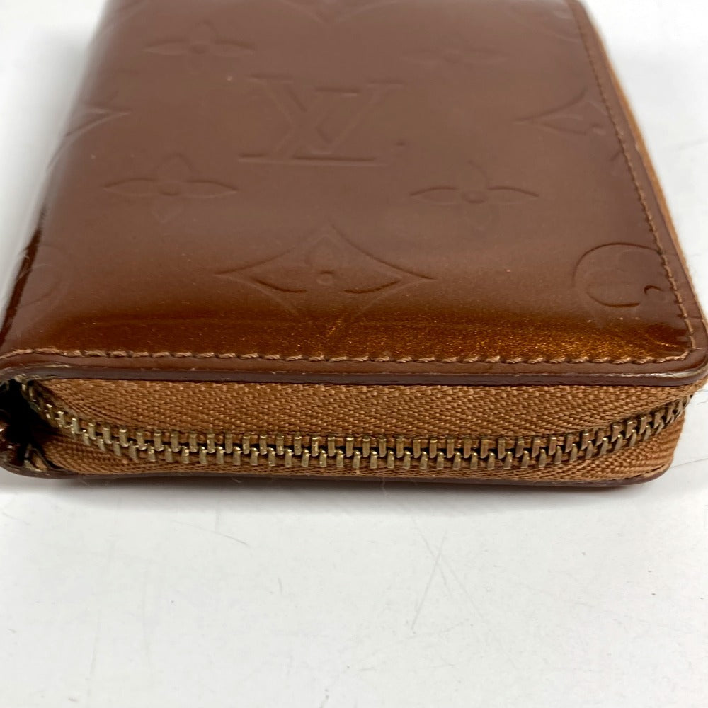 LOUIS VUITTON M91152 モノグラムヴェルニ ブルーム コンパクトウォレット ラウンドファスナー 2つ折り財布 モノグラムヴェルニキャンバス ユニセックス ブロンズ ブラウン
