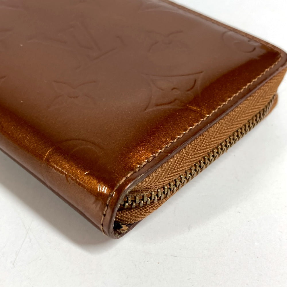 LOUIS VUITTON M91152 モノグラムヴェルニ ブルーム コンパクトウォレット ラウンドファスナー 2つ折り財布 モノグラムヴェルニキャンバス ユニセックス ブロンズ ブラウン