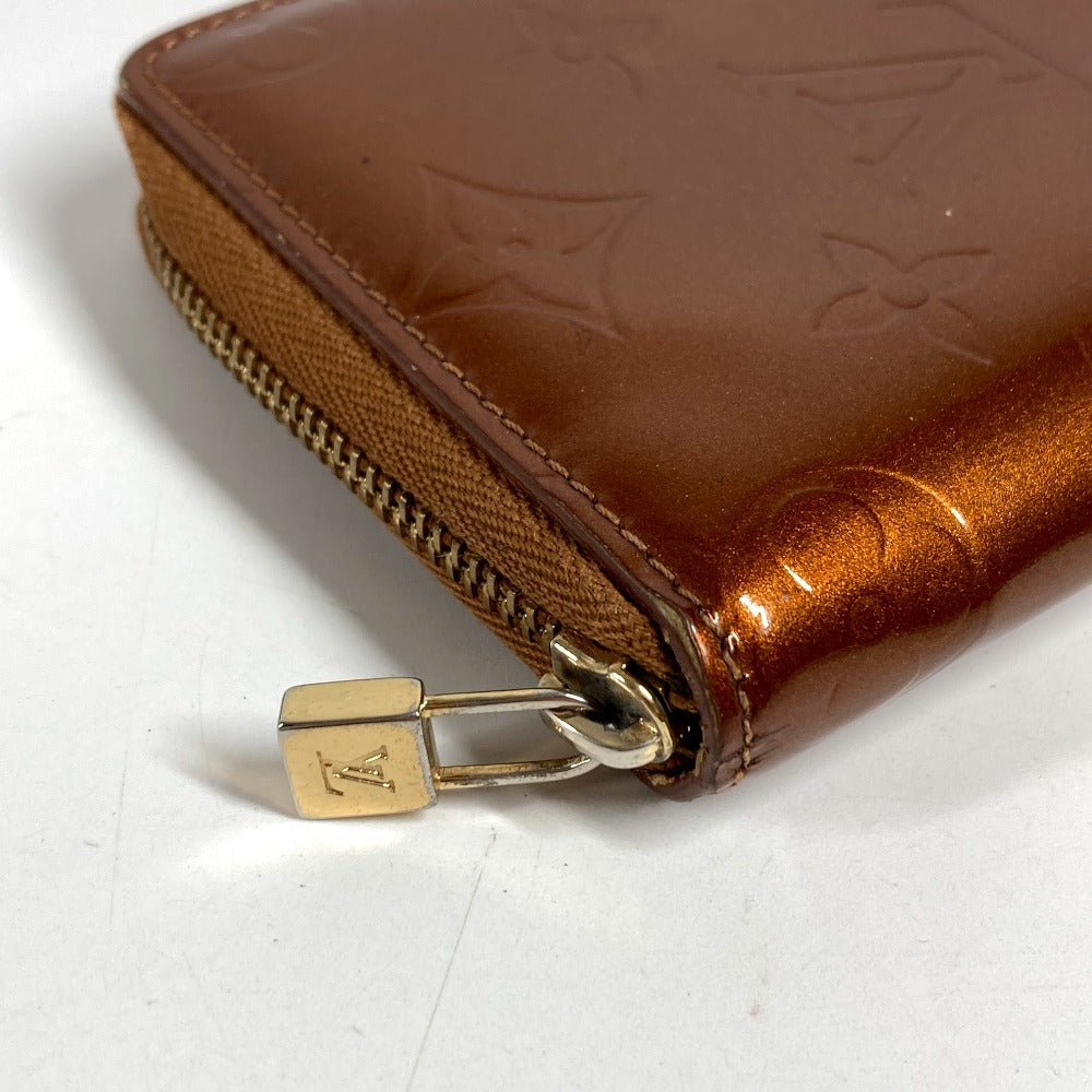 LOUIS VUITTON M91152 モノグラムヴェルニ ブルーム コンパクトウォレット ラウンドファスナー 2つ折り財布 モノグラムヴェルニキャンバス ユニセックス ブロンズ ブラウン