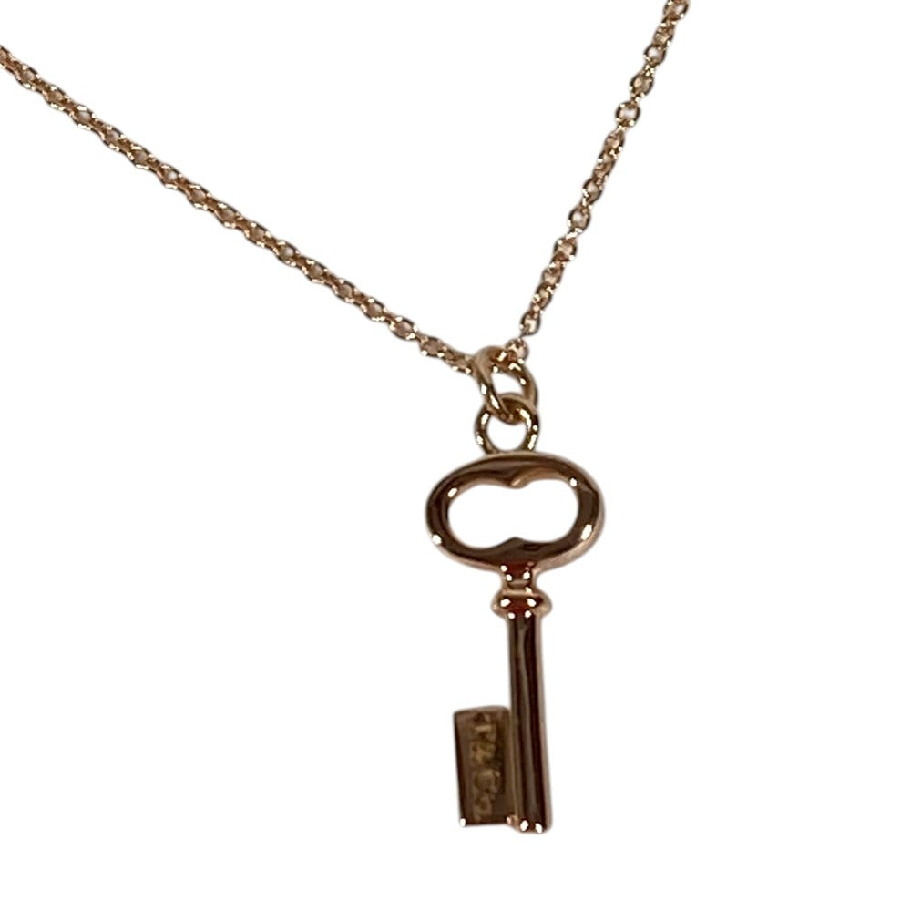 TIFFANY&Co. K18 18K Gold Oval Key Necklace Key Accessory Jewelry Chain Necklace Au750 Women's Pink Gold
