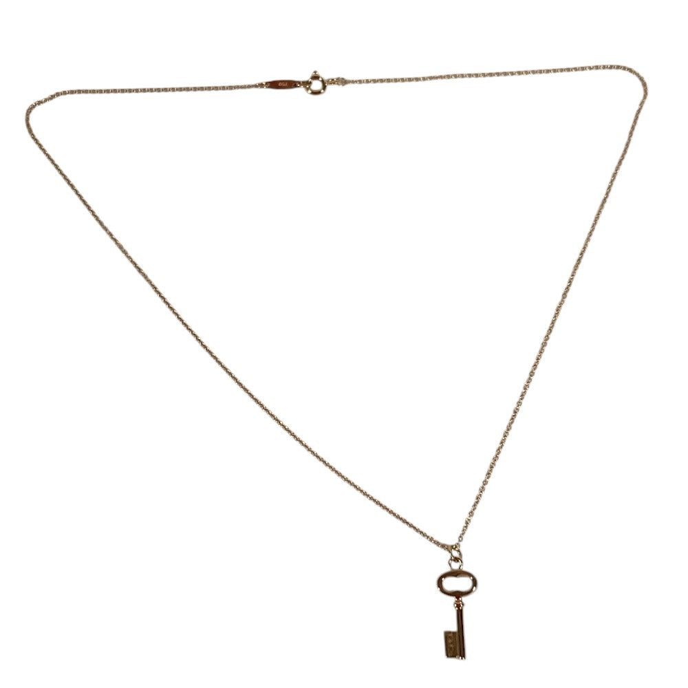 TIFFANY&Co. K18 18K Gold Oval Key Necklace Key Accessory Jewelry Chain Necklace Au750 Women's Pink Gold