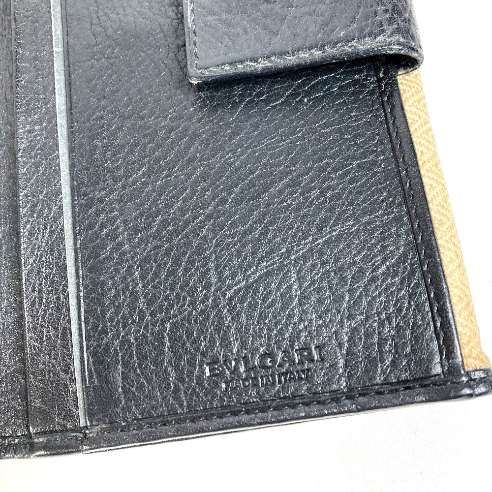 BVLGARI Flap S.bulgari Logo Long Wallet Flap Long Wallet PVC/Leather Unisex Beige