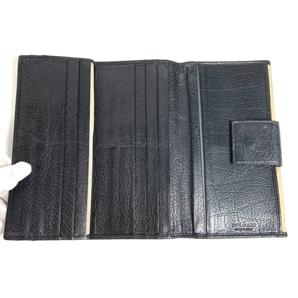 BVLGARI Flap S.bulgari Logo Long Wallet Flap Long Wallet PVC/Leather Unisex Beige