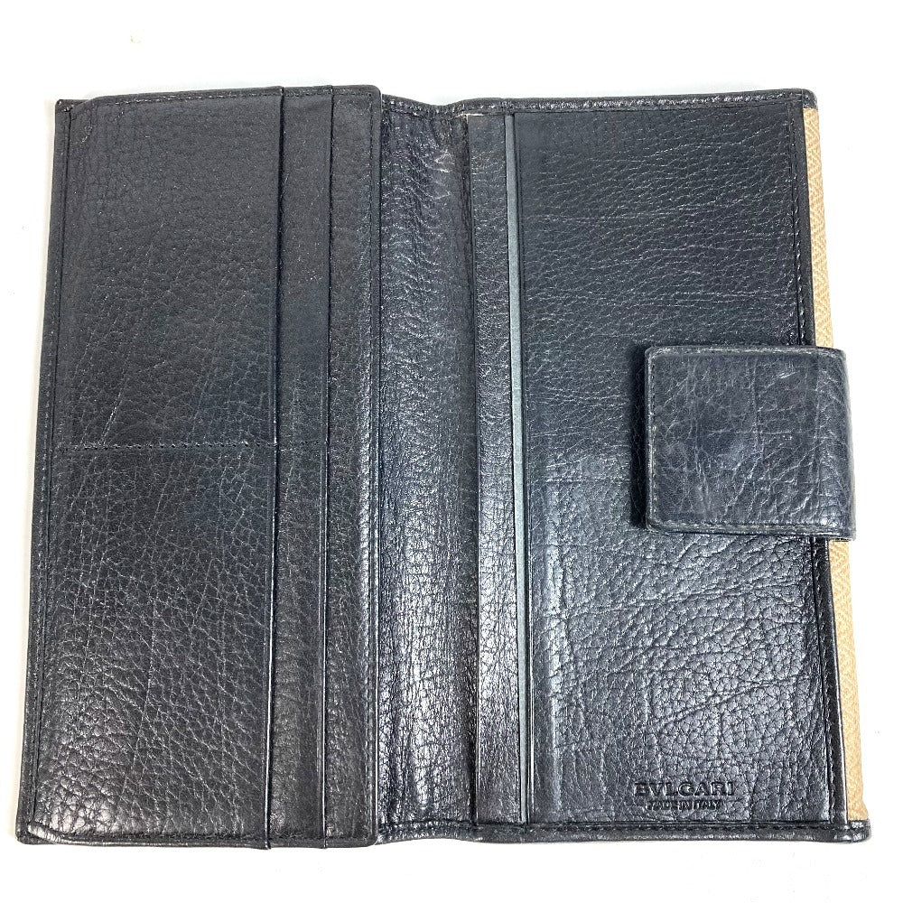 BVLGARI Flap S.bulgari Logo Long Wallet Flap Long Wallet PVC/Leather Unisex Beige