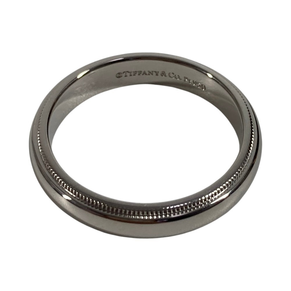 TIFFANY&Co. Milgrain Platinum Accessory Jewelry Ring Pt950 Men's Silver