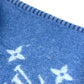 LOUIS VUITTON M75689 Monogram Logo Blanket Interior Blanket Wool Unisex Blue