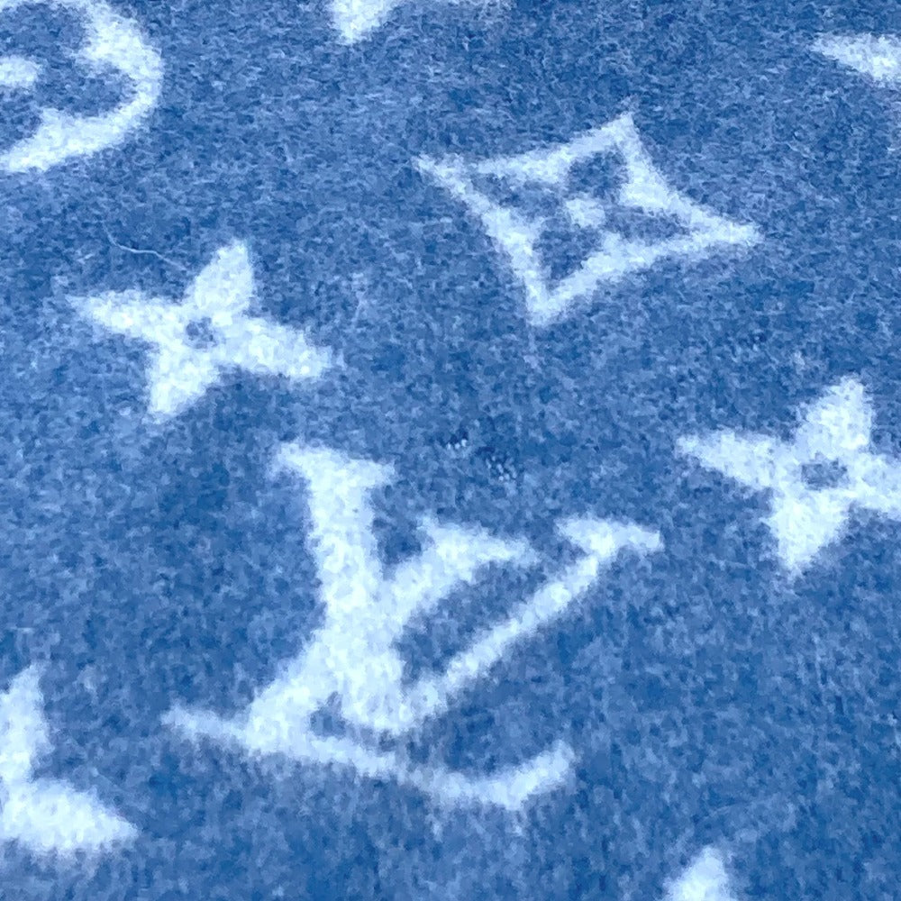 LOUIS VUITTON M75689 Monogram Logo Blanket Interior Blanket Wool Unisex Blue