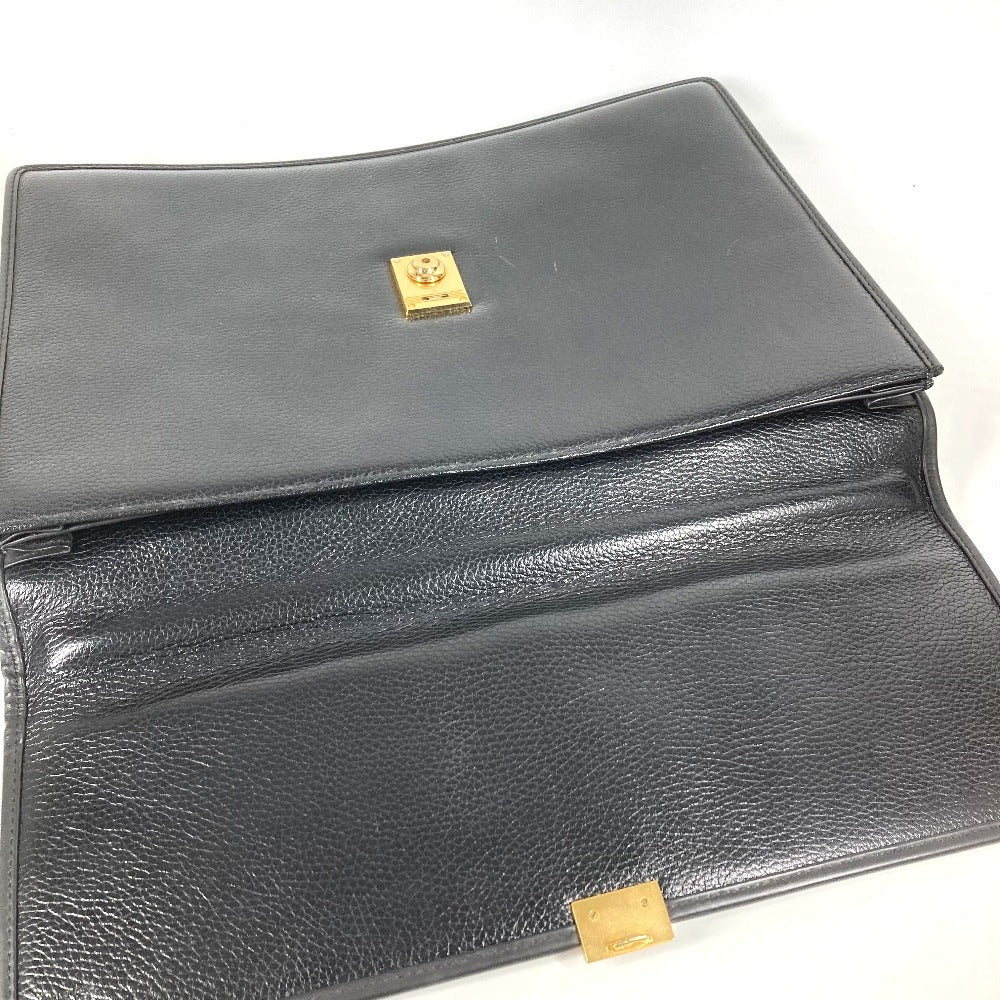 VERSACE ヴィンテージ メデューサ ロゴ カバン トートバッグ 書類バッグ ハンドバッグ ビジネスバッグ レザー ユニセックス ブラック