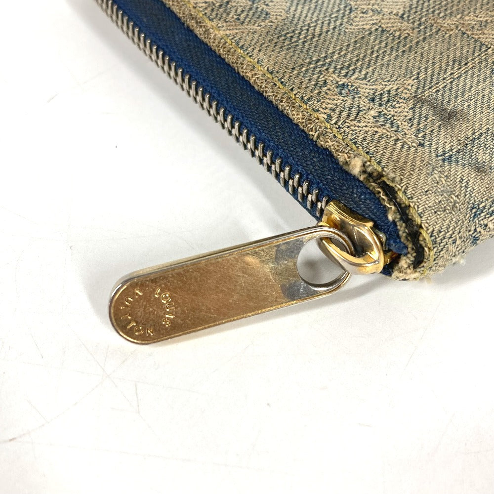 LOUIS VUITTON M95342 モノグラムデニム ミニジッピーウォレット コンパクトウォレット ラウンドファスナー 2つ折り財布 モノグラムデニムキャンバス ユニセックス ブルー