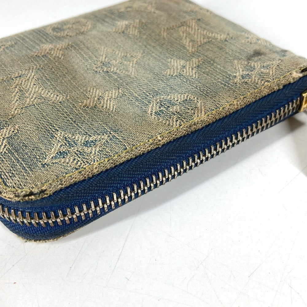 LOUIS VUITTON M95342 モノグラムデニム ミニジッピーウォレット コンパクトウォレット ラウンドファスナー 2つ折り財布 モノグラムデニムキャンバス ユニセックス ブルー