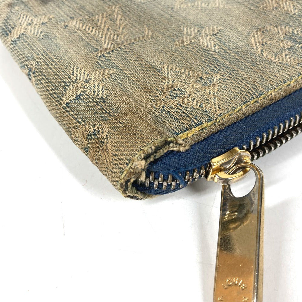 LOUIS VUITTON M95342 モノグラムデニム ミニジッピーウォレット コンパクトウォレット ラウンドファスナー 2つ折り財布 モノグラムデニムキャンバス ユニセックス ブルー