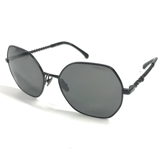 CHANEL 4281-Q-H Chain CC CC Mark logo eyewear glasses glasses sunglasses Metal Black Used