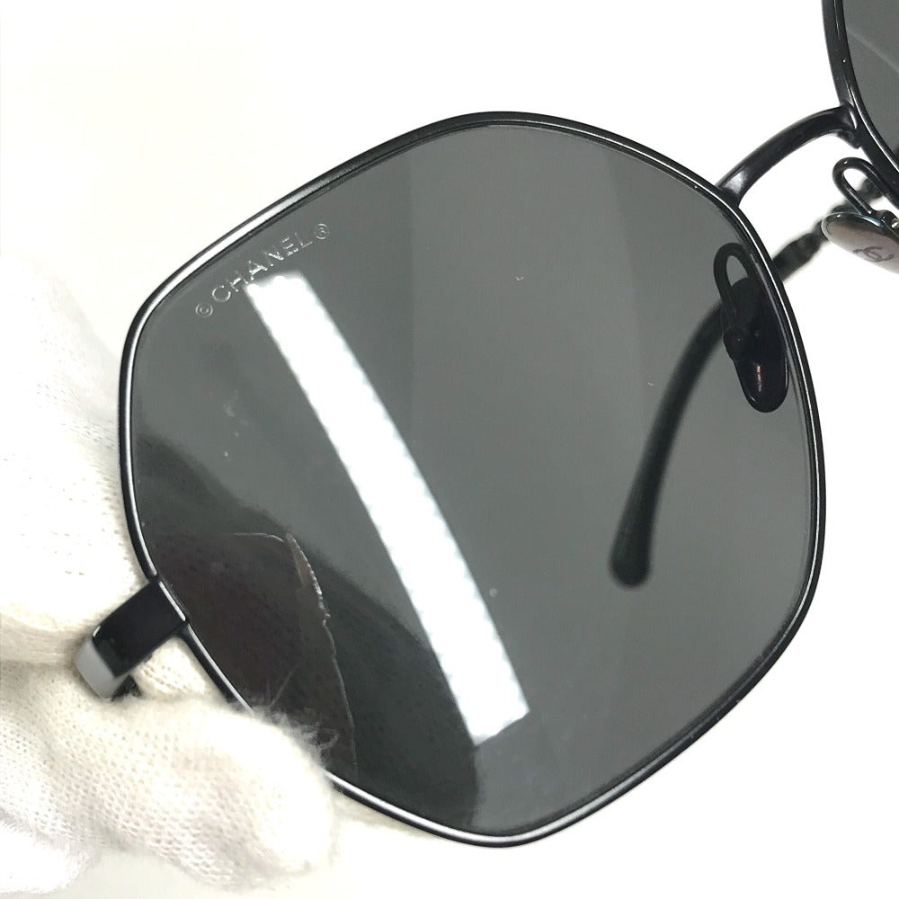 CHANEL 4281-Q-H Chain CC CC Mark logo eyewear glasses glasses sunglasses Metal Black Used