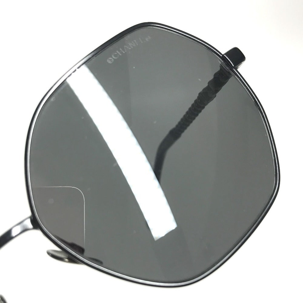 CHANEL 4281-Q-H Chain CC CC Mark logo eyewear glasses glasses sunglasses Metal Black Used