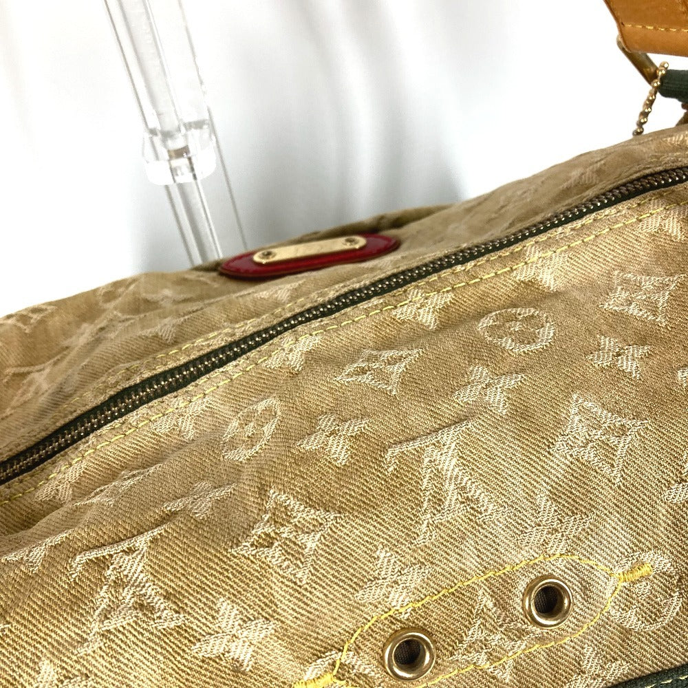 LOUIS VUITTON M95771 モノグラモフラージュリス リス 肩掛け トートバッグ カバン ボストンバッグ ショルダーバッグ モノグラムデニム ユニセックス カーキ