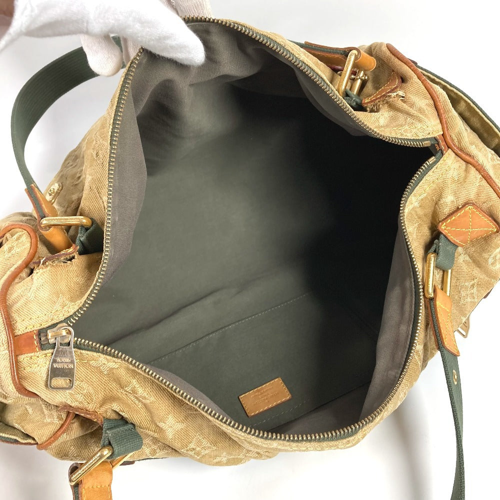 LOUIS VUITTON M95771 モノグラモフラージュリス リス 肩掛け トートバッグ カバン ボストンバッグ ショルダーバッグ モノグラムデニム ユニセックス カーキ