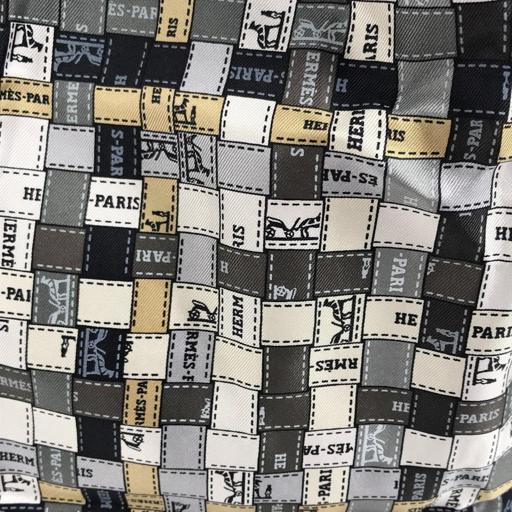 HERMES カバン エコバッグ 折り畳み シルキーポップ トートバッグ ハンドバッグ ショルダーバッグ レザー レディース ブラック