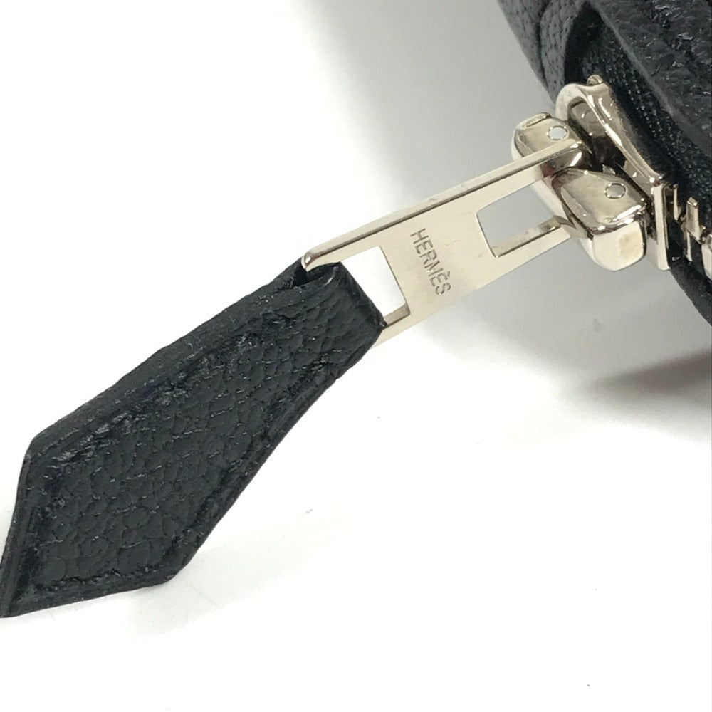 HERMES カバン エコバッグ 折り畳み シルキーポップ トートバッグ ハンドバッグ ショルダーバッグ レザー レディース ブラック