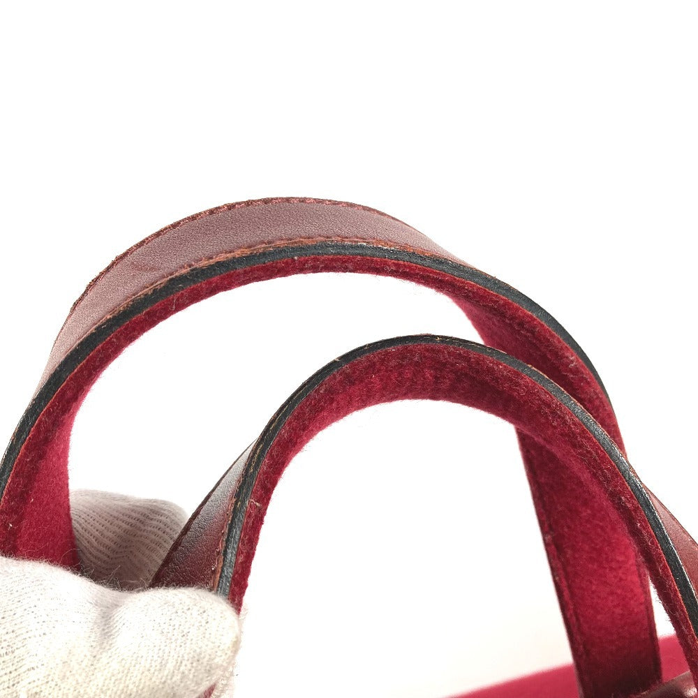 HERMES H-Punching Logo Hoodie Travel Bag, Felt Boston Bag, Unisex, Red
