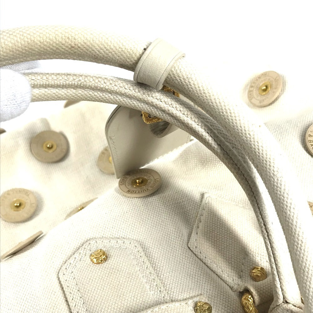 LOUIS VUITTON M95409 ポルカドッツ・パナマ ボウリィ ショルダーバッグ ベル付き カバン 肩掛け ボストンバッグ ハンドバッグ キャンバス レディース ホワイト系