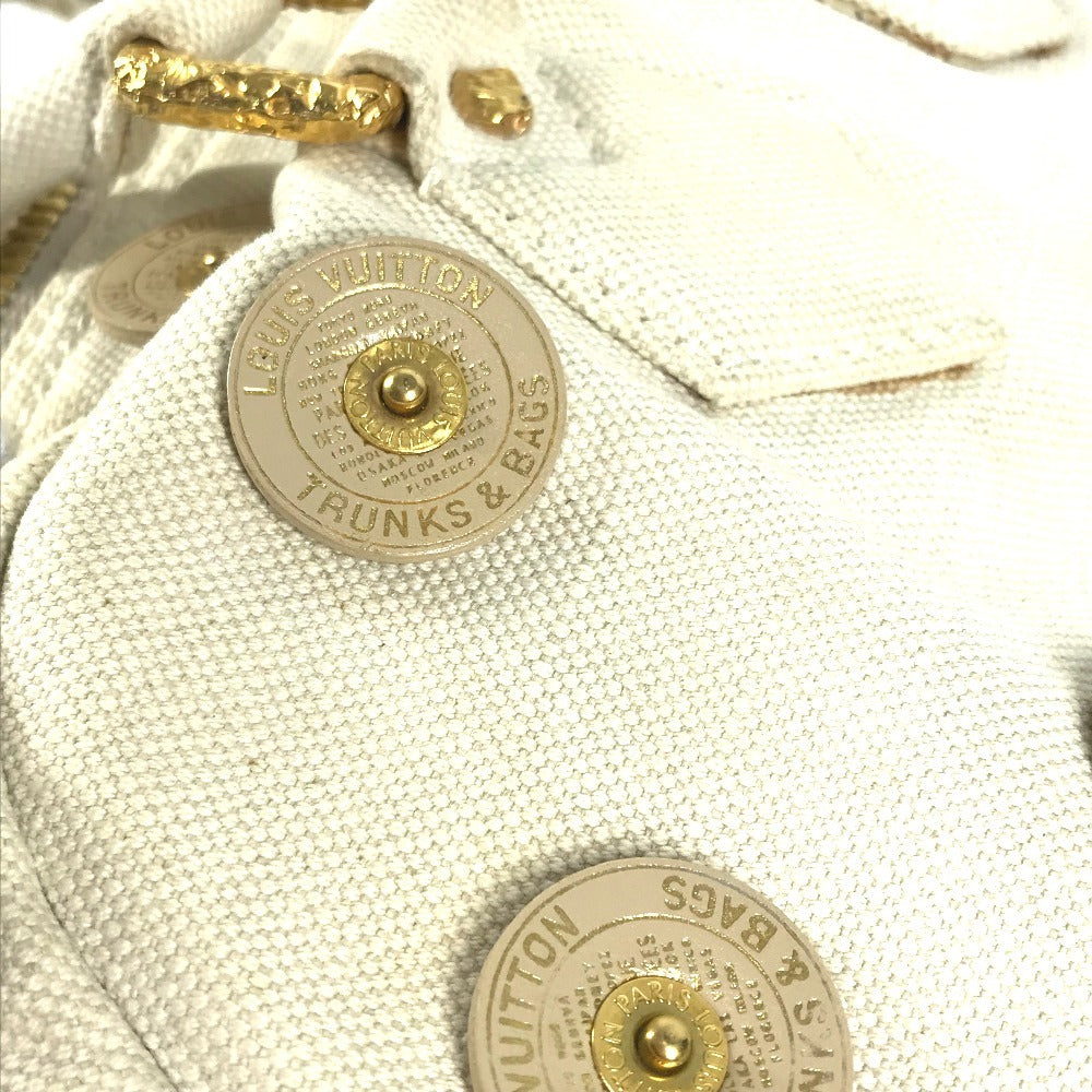 LOUIS VUITTON M95409 ポルカドッツ・パナマ ボウリィ ショルダーバッグ ベル付き カバン 肩掛け ボストンバッグ ハンドバッグ キャンバス レディース ホワイト系