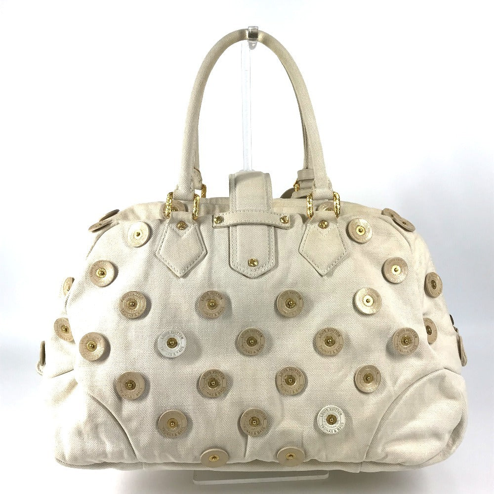 LOUIS VUITTON M95409 ポルカドッツ・パナマ ボウリィ ショルダーバッグ ベル付き カバン 肩掛け ボストンバッグ ハンドバッグ キャンバス レディース ホワイト系