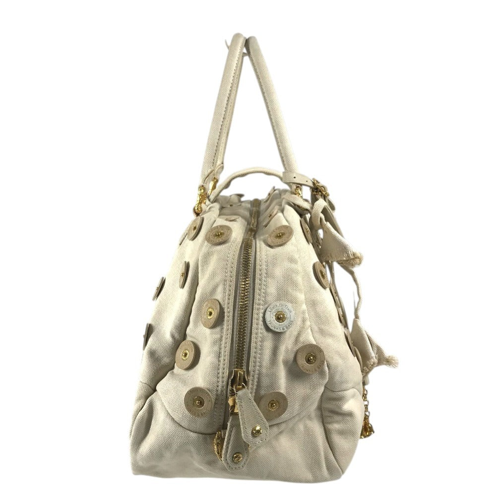 LOUIS VUITTON M95409 ポルカドッツ・パナマ ボウリィ ショルダーバッグ ベル付き カバン 肩掛け ボストンバッグ ハンドバッグ キャンバス レディース ホワイト系