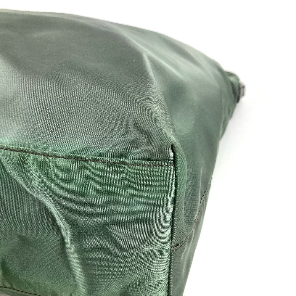 PRADA B4605C スネーク ヘビ 蛇 トライアングルロゴ 三角ロゴ プレート ショルダーバッグ カバン 肩掛け トートバッグ レザー/ナイロン ユニセックス グレー系