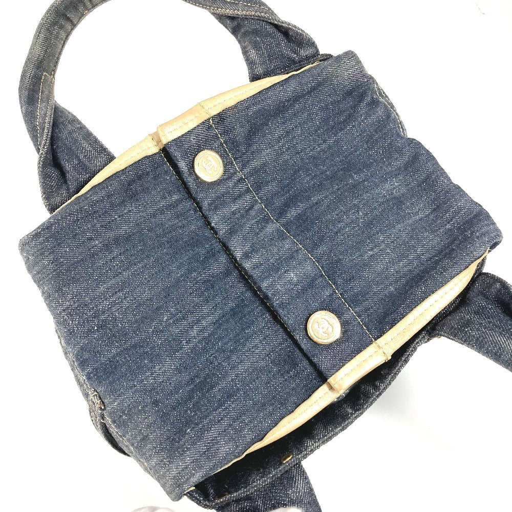 CHANEL A31985 Sparkling Denim CC Coco Mark Logo Bag Tote Bag Handbag Denim Women's Blue