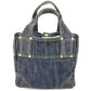 CHANEL A31985 Sparkling Denim CC Coco Mark Logo Bag Tote Bag Handbag Denim Women's Blue