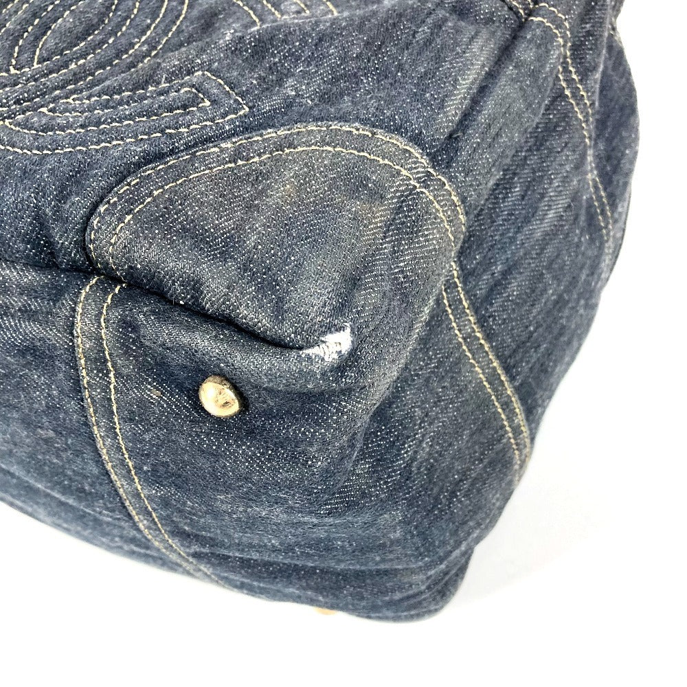 CHANEL A31985 Sparkling Denim CC Coco Mark Logo Bag Tote Bag Handbag Denim Women's Blue