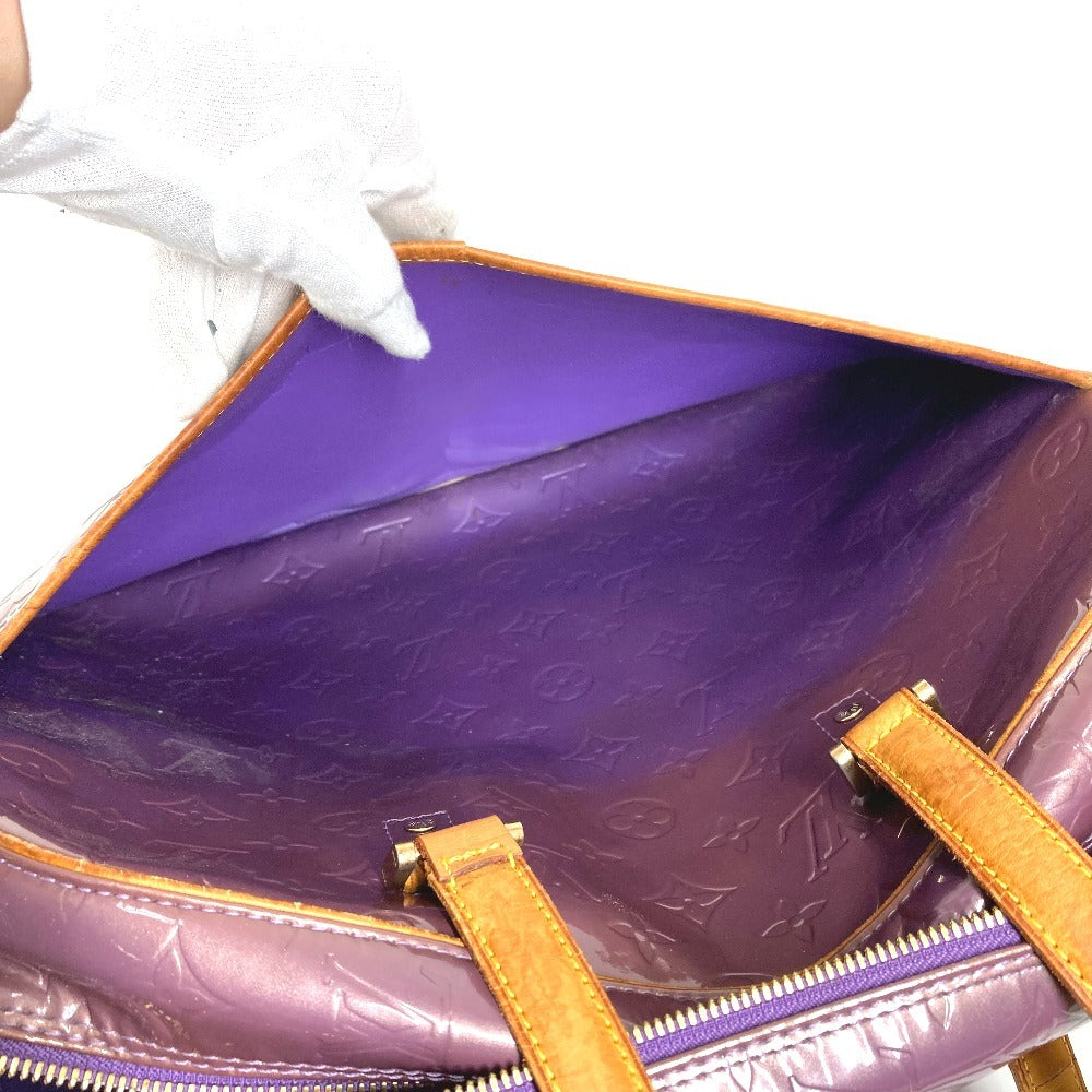 LOUIS VUITTON M91081 Monogram Vernis Sutton Boston Bag/Shoulder Tote Bag in Monogram Vernis Canvas, Women's, Violet and Purple
