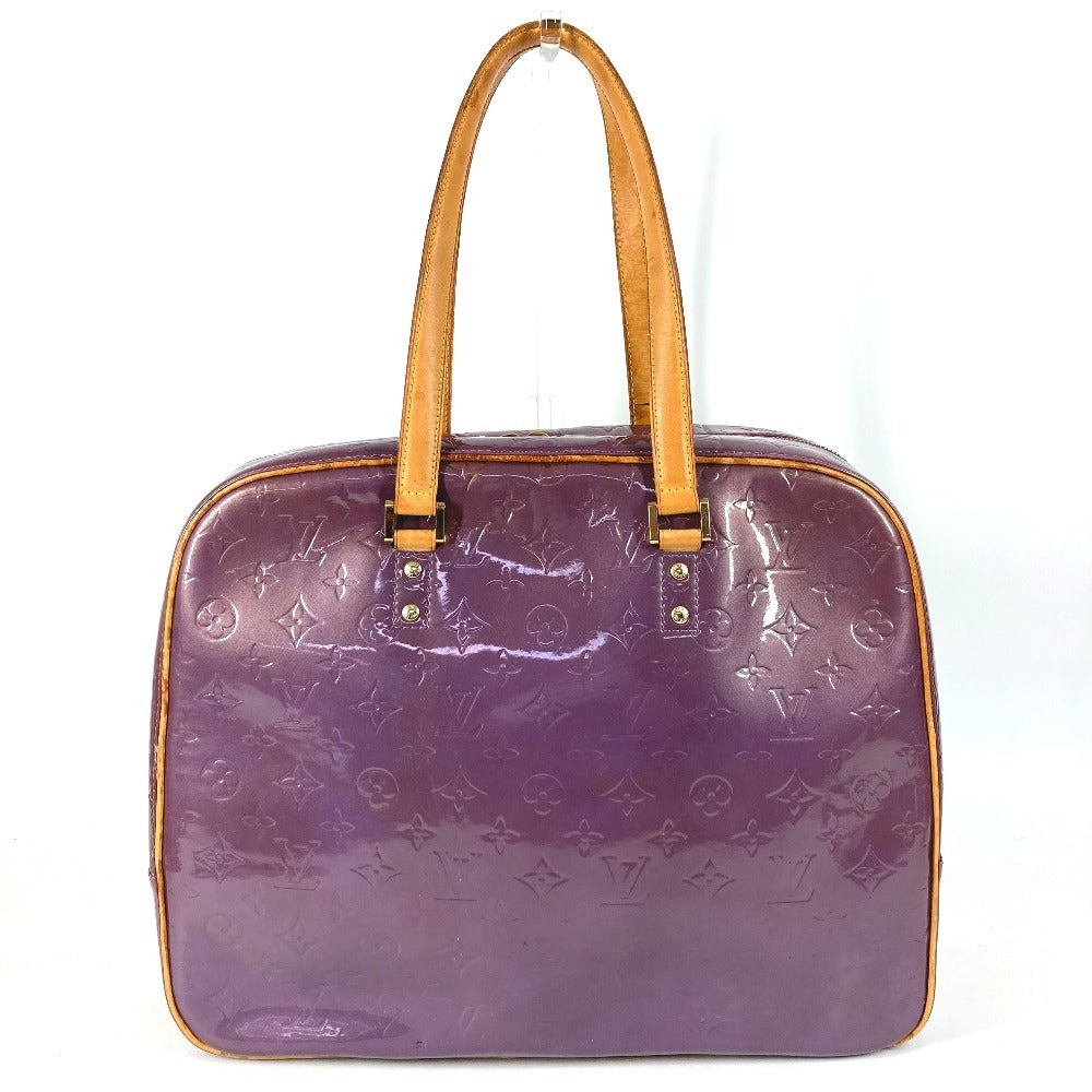 LOUIS VUITTON M91081 Monogram Vernis Sutton Boston Bag/Shoulder Tote Bag in Monogram Vernis Canvas, Women's, Violet and Purple