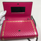 GUCCI 524967 GUCCY Logo Chain Wallet Bag, 2-Way Long Wallet, Leather, Women's, Pink/Gold